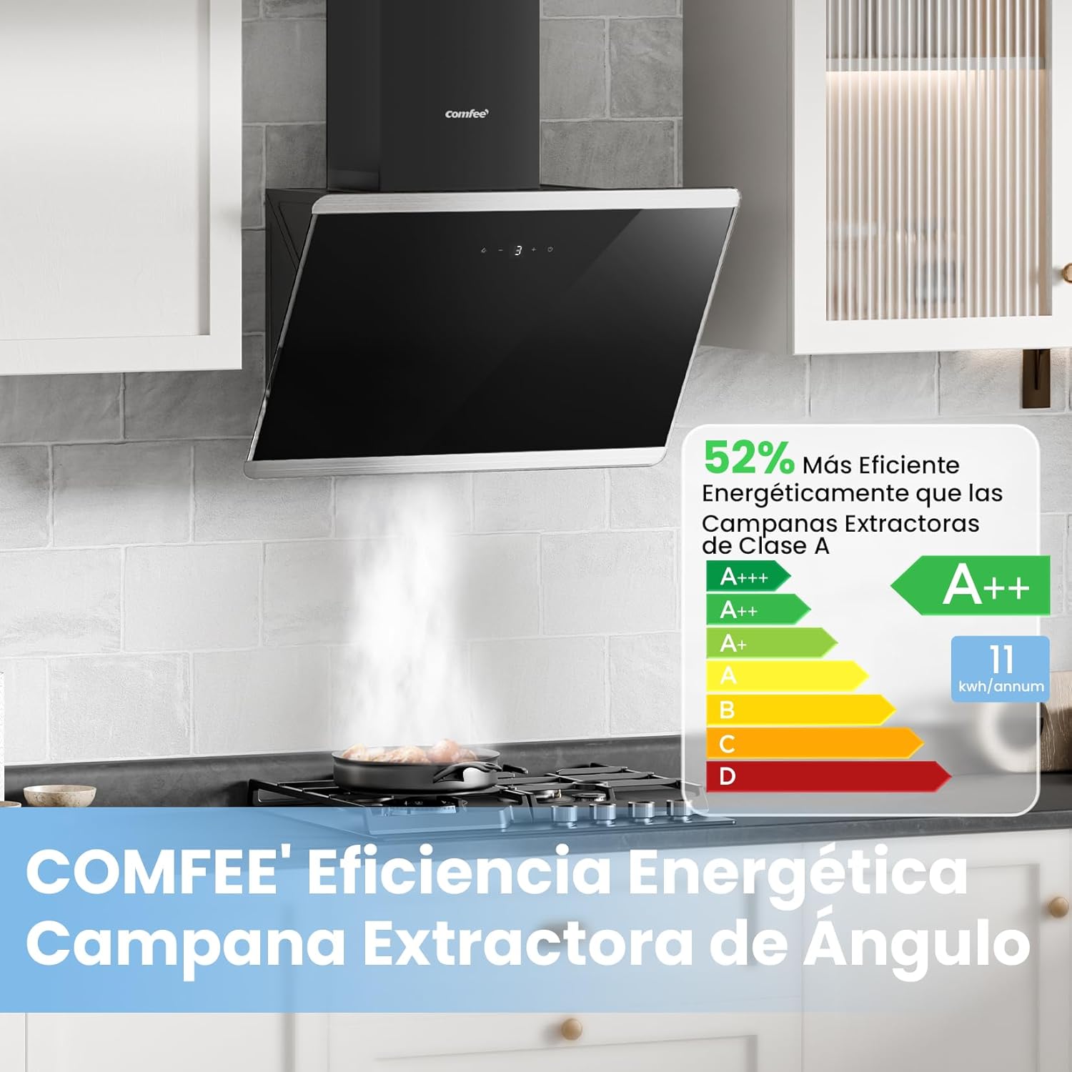 Campana extractora vidrio templado