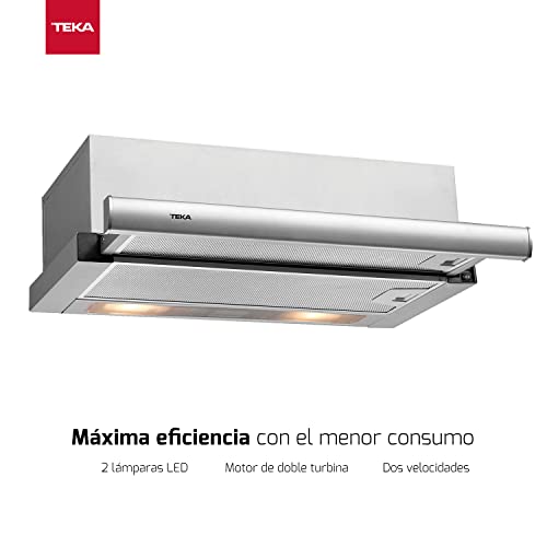 TEKA Campana Extractora Telescópica de 60 cm, Doble Turbina, 2 Velocidades, Acero Inoxidable, Instalación Recirculación, Modelo TL 6310 : Amazon.es: Grandes electrodomésticos