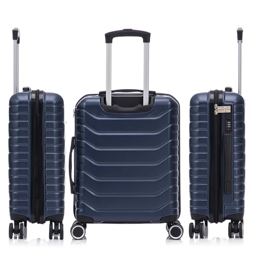 RAYKONG Maleta de Cabina 55x40x20cm Policarbonato (40L) semirígida Trolley pequeño Equipaje de Mano 4 Ruedas giratorios a 360º Cierre numérico (Azul Marino) : Amazon.es: Moda