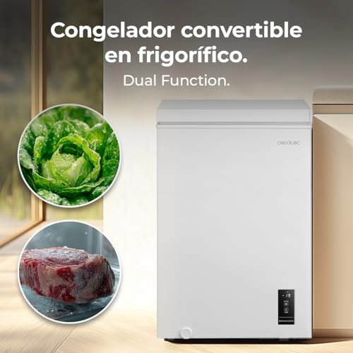 Cecotec Congelador Horizontal 99L Bolero CoolMarket Chest 99P White E. Cesta con Asas, Control Electrónico LED, UltraContact D-Cool, Dual Function, Puerta ZeroG (80º-30º), Fast Freezing, Compacto : Amazon.es: Grandes electrodomésticos