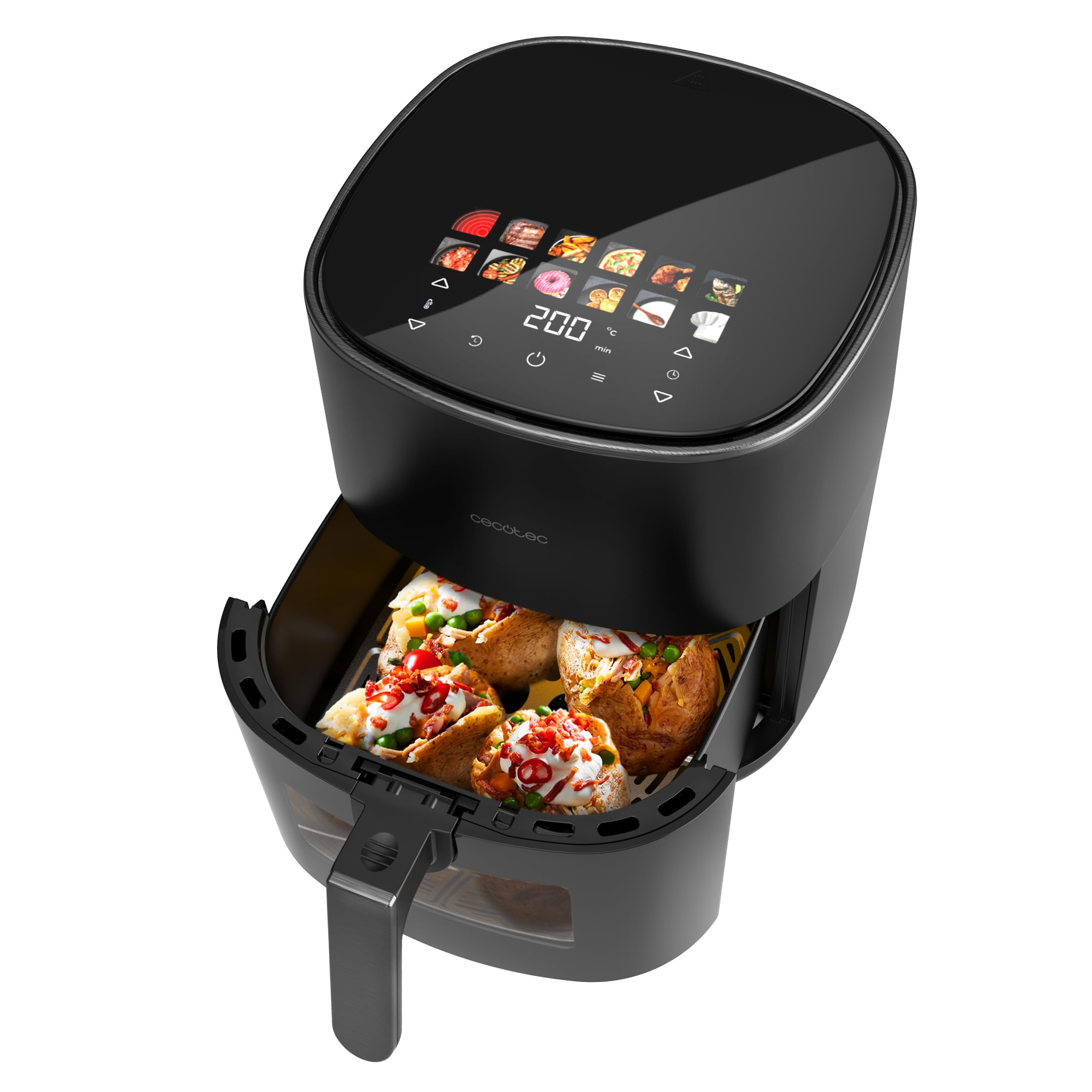Cecotec Freidora de Aire sin Aceite 6,5L con Doble Resistencia Cecofry&Grill Duoheat 6500 Plus. 2200W, Air Fryer, Grill y Plancha, Pizzas, Ventana Visualización, 12 Menús, Temperatura 40-200°C : Amazon.es: Hogar y cocina
