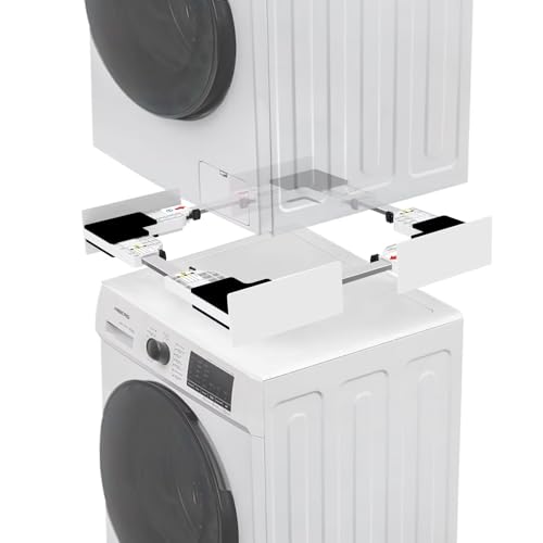NIUXX Kit de Unión Universal para Lavadoras y Secadoras, Kit Apilado Universal con Cuerda de Trinquete, Accesorios para Lavadora y Secadora, Marco Intermedio Ajustable para Lavadoras de 46-66 cm : Amazon.es: Grandes electrodomésticos