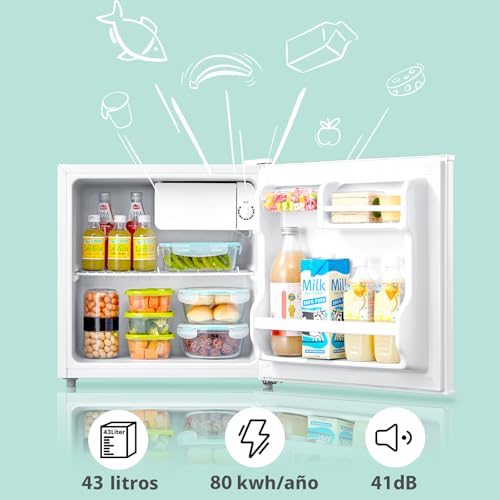 Comfee’ RCD50WH2(E) Mini Frigorífico Bar, Pequeño Silencioso, Mono Puerta, para Aplicaciones en Hotel, Hogar, Oficina, 43L, Blanco, 47.2 x 45 x 49.2 cm : Amazon.es: Grandes electrodomésticos