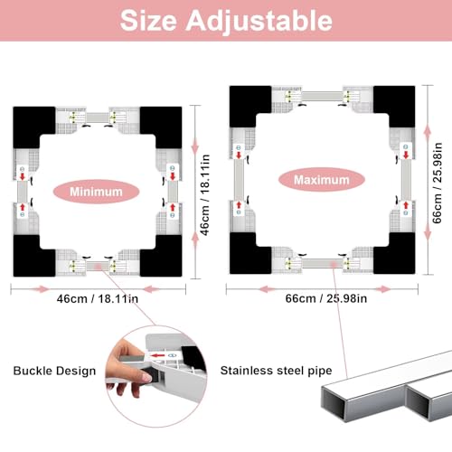 NIUXX Kit de Unión Universal para Lavadoras y Secadoras, Kit Apilado Universal con Cuerda de Trinquete, Accesorios para Lavadora y Secadora, Marco Intermedio Ajustable para Lavadoras de 46-66 cm : Amazon.es: Grandes electrodomésticos