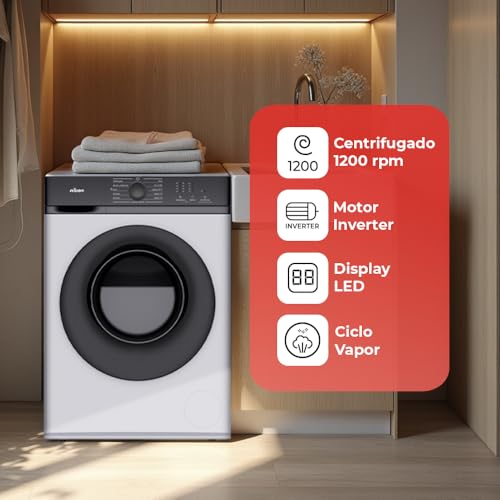 Nilson Lavadora 6Kg Carga Frontal Blanco NL6200AI. 1600W, 1200rpm, Motor Inverter, 11 Programas, Función Stop&Go, Tambor Diamante, Clase de Eficiencia Energética A : Amazon.es: Grandes electrodomésticos