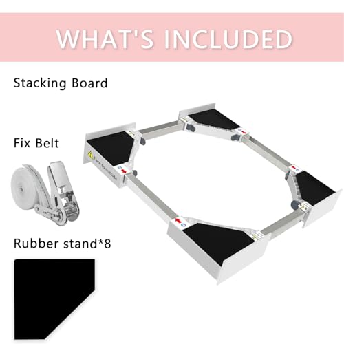 NIUXX Kit de Unión Universal para Lavadora y Secadora con Cuerda de Trinquete, Kit Apilado Universal, Marco Intermedio Universal para Lavadora y Secadora, tamaño ajustable (46-66 cm) : Amazon.es: Grandes electrodomésticos