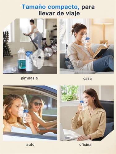Meowyn Nebulizador Portatil, Nebulizador para Bebe Niños Adultos, Silenciosa Inhaladores Eléctricos Recargable USB-C con Diseño Portátil, fácil de usar y Limpiar, para Uso Doméstico y de Viaje : Amazon.es: Salud y cuidado personal
