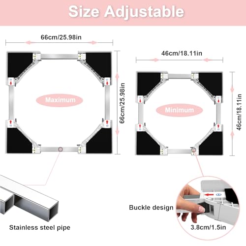 NIUXX Kit de Unión Universal para Lavadora y Secadora con Cuerda de Trinquete, Kit Apilado Universal, Marco Intermedio Universal para Lavadora y Secadora, tamaño ajustable (46-66 cm) : Amazon.es: Grandes electrodomésticos