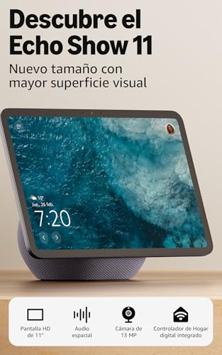 Amazon Echo Show 11 (última generación): pantalla Full HD de 11″, con colores brillantes, más espacio de interfaz, audio espacial y Alexa (gris grafito) : Amazon.es