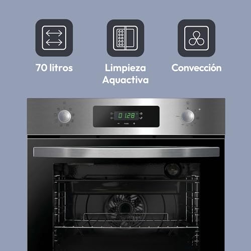 Candy FIDCP X625 L, Horno Multifunción, 70L, Bandeja y Rejilla, Limpieza Aquactiva, Convección + Ventilador radial, 8 Funciones, Display Timer Touch, Mandos Push&Pull, Puerta 2 Cristales, Inox y Negro : Amazon.es: Grandes electrodomésticos