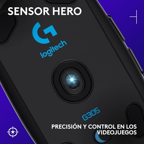 Logitech G305 Lightspeed Ratón Gaming Inalámbrico, Captor Hero 12K, 12,000 dpi, Ultra-Ligero, Batería de 250h, 6 Botones Programables, Memoría Integrada, PC/Mac – Negro : Amazon.es: Informática
