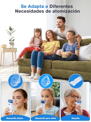 Meowyn Nebulizador Portatil, Nebulizador para Bebe Niños Adultos, Silenciosa Inhaladores Eléctricos Recargable USB-C con Diseño Portátil, fácil de usar y Limpiar, para Uso Doméstico y de Viaje : Amazon.es: Salud y cuidado personal