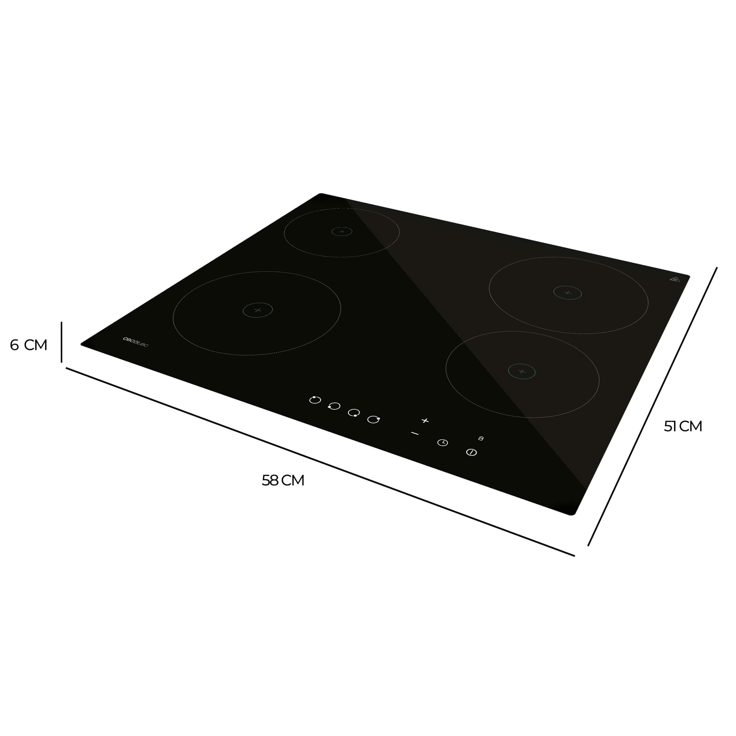 Cecotec Placa de Vitrocerámica 4 Fuegos Bolero Squad V 4001 Potencia Máxima 6000 W, 9 Niveles de Potencia, Control Táctil, Programable, Indicador de Calor Residual : Amazon.es: Grandes electrodomésticos
