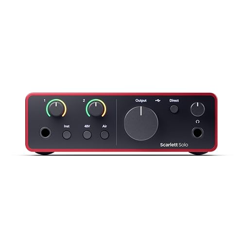 Focusrite Scarlett Solo 4.ª gen. interfaz de audio USB para guitarristas, cantantes o productores. Grabación con sonido de estudio y alta fidelidad y todo el software que necesitas : Amazon.es: Instrumentos musicales
