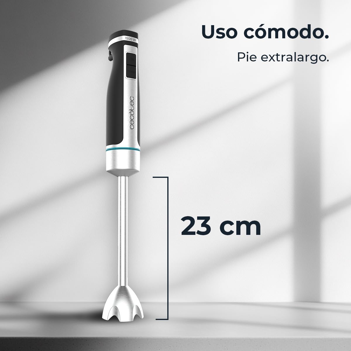 Cecotec Batidora de Mano PowerGear 1500 XL Pro. 1500 W, 21 Velocidades + Turbo, Acero/Silicona, Pie XL, Cuchilla de 4 hojas, Recubrimiento Titanio, Engranaje de Metal, Incluye Accesorios : Amazon.es: Hogar y cocina