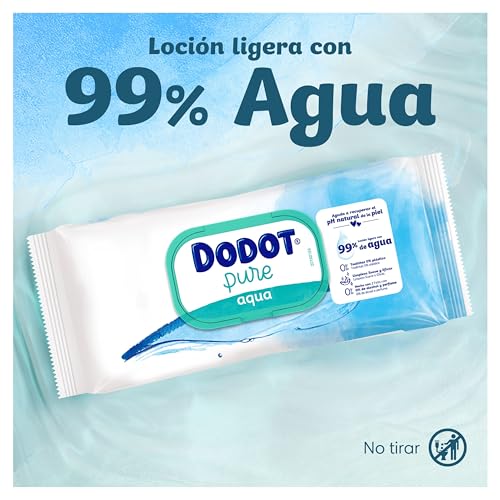 Dodot Toallitas Pure Aqua Para Bebé, 864 Toallitas (18 Packs de 48 Unidades), Ayuda A Restaurar El PH Natural De La Piel, 99% Agua, Sin plástico : Amazon.es: Bebé