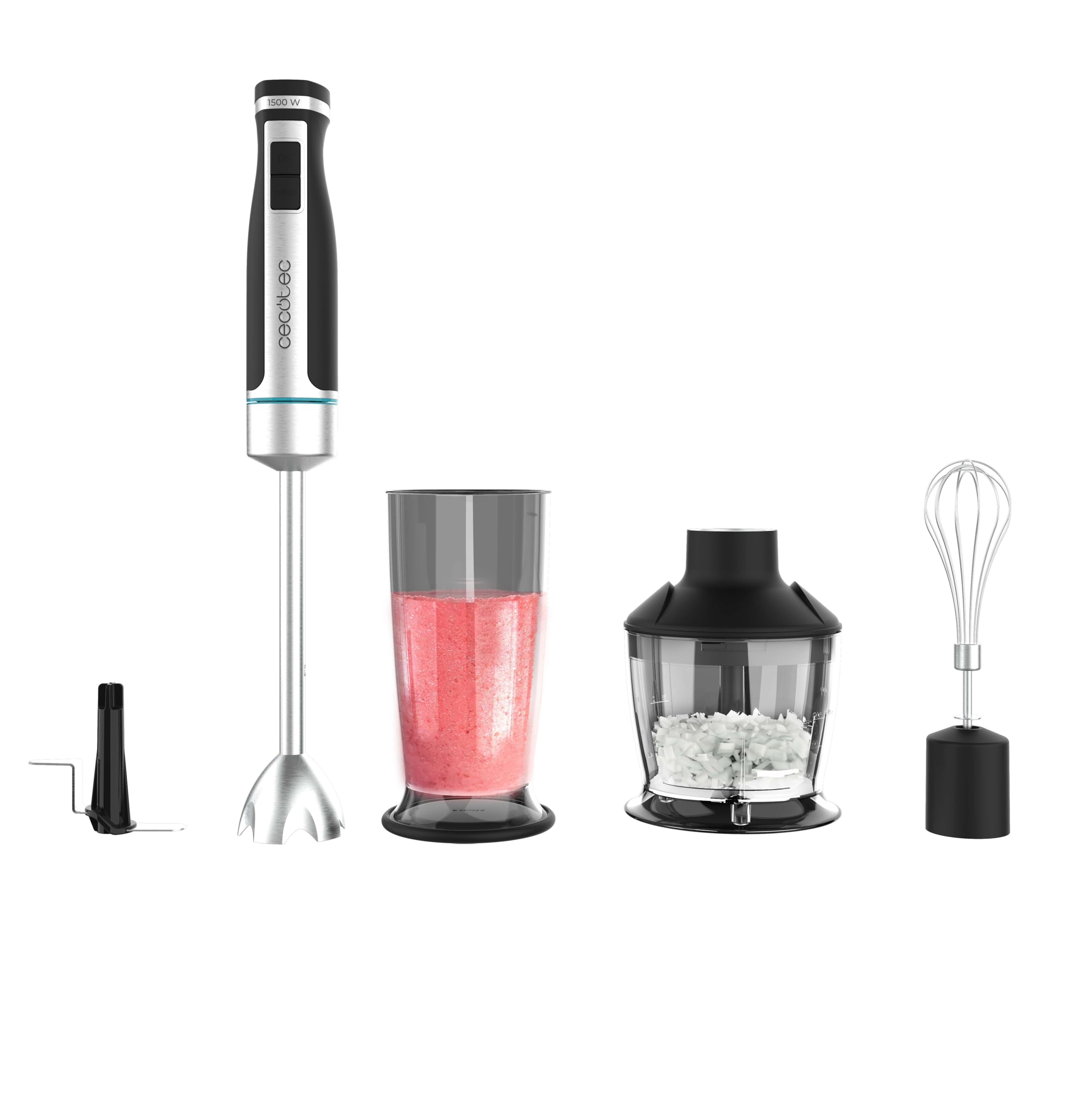 Cecotec Batidora de Mano PowerGear 1500 XL Pro. 1500 W, 21 Velocidades + Turbo, Acero/Silicona, Pie XL, Cuchilla de 4 hojas, Recubrimiento Titanio, Engranaje de Metal, Incluye Accesorios : Amazon.es: Hogar y cocina