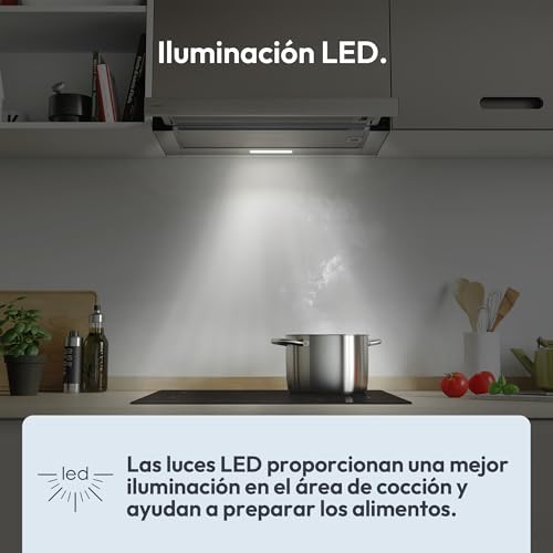 Candy CBT6130/3X, Campana Telescópica 60 CM, 2 Niveles de Potencia, 125W, 264M3/H, Filtros de Carbono, Panel Aluminio Antigrasa, Iluminación LED, 53/60DB, Acero Inoxidable : Amazon.es: Alimentación y bebidas