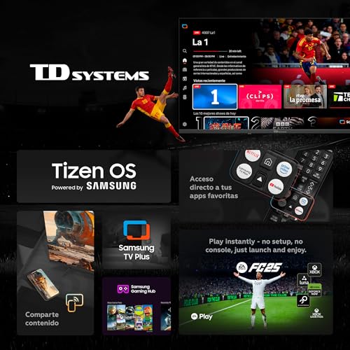 TD Systems – Smart TV 40 Pulgadas Full HD con Tizen OS 8.0 Powered by Samsung, Televisión HDR10 con Sintonizador Triple, Televisores del 2026 | PRIME40C22TIZEN : Amazon.es: Electrónica