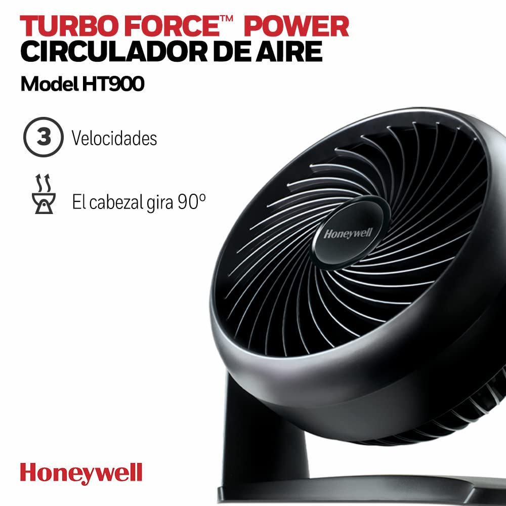 Honeywell TurboForce Ventilador Potente, Refrigeración de Funcionamiento Silencioso, Inclinación Variable de 90°, 3 Ajustes de Velocidad, Anclaje en la Pared, Ventilador de Mesa, HT900E4 : Amazon.es: Informática