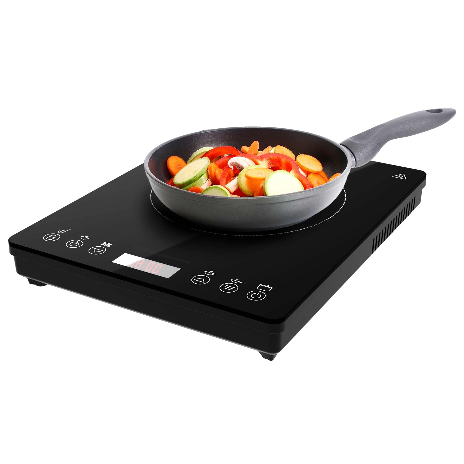 Cecotec Placa de Inducción Portátil 1 Fuego Full Magma Slim. 2000W de Potencia en 8 Niveles, Diseño en Cristal de Alta Resistencia, Display Táctil, Temporizador, Fácil Limpieza : Amazon.es: Grandes electrodomésticos