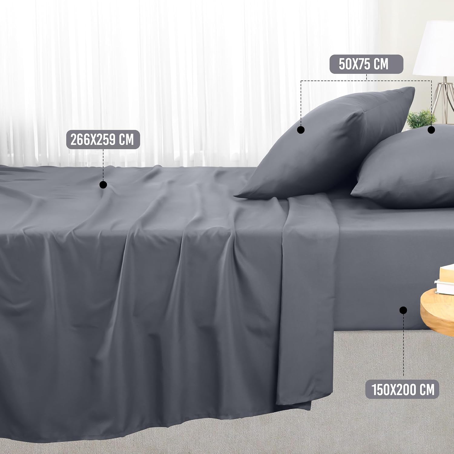 Detalle del juego de sábanas Utopia Bedding de microfibra
