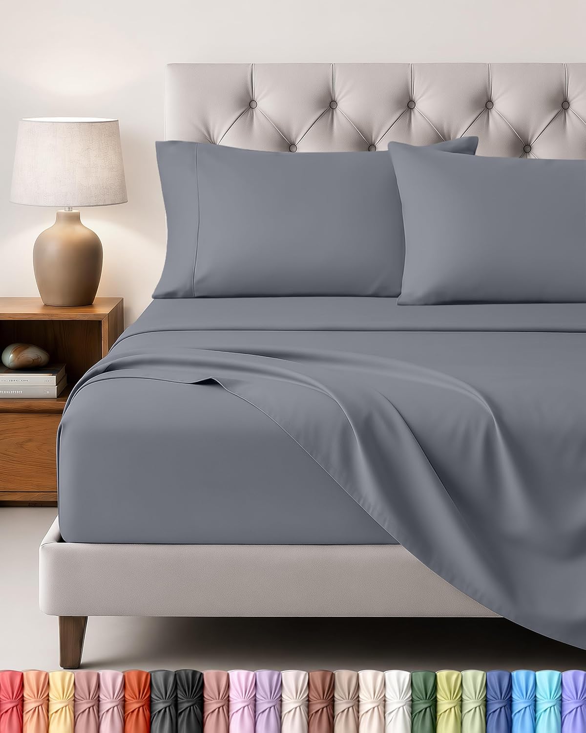 Juego de sábanas Utopia Bedding gris para cama de 150 cm